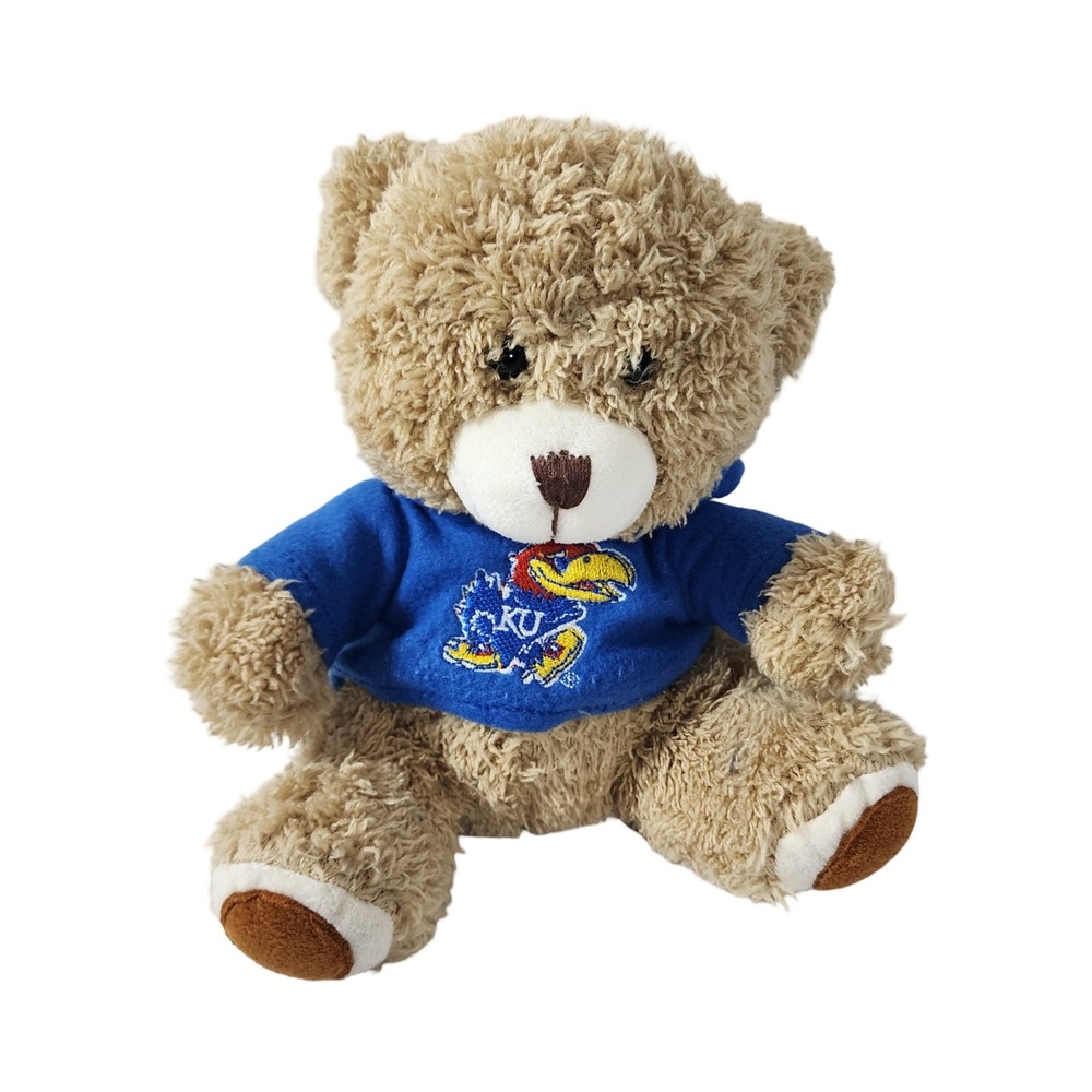 Jenkins Enterprises Kansas Jayhawks Plush Teddy Bear Blue Hoodie KU Mascot 9in